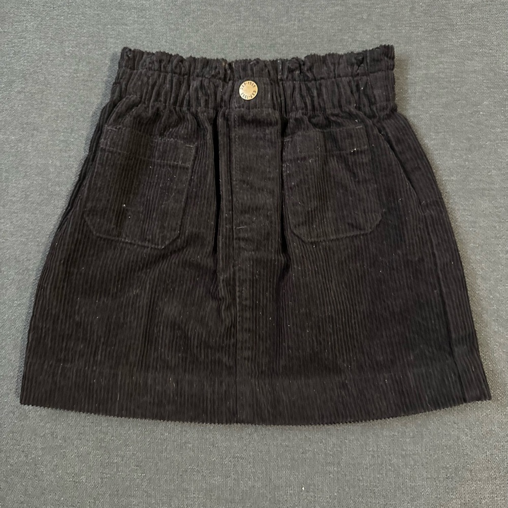 Zara Faux leather skirt and Gap velvet skirt